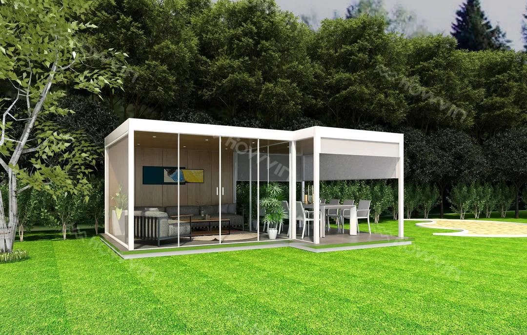 2m x 2m pergola with retractable roof